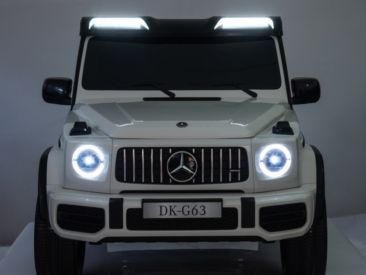 White 2x24V/4WD Platinum XXL Mercedes G63 Ride On Truck with MP4, EVA Wheels & Leather Seats