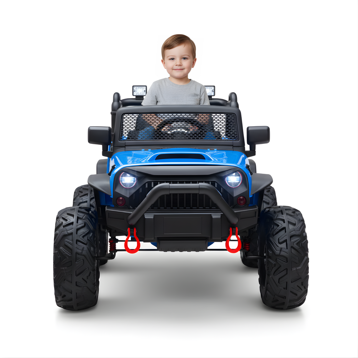 Blue 24V EVA Big Wheels  Upgraded Ride On Truck with Rubber Wheels, Remote