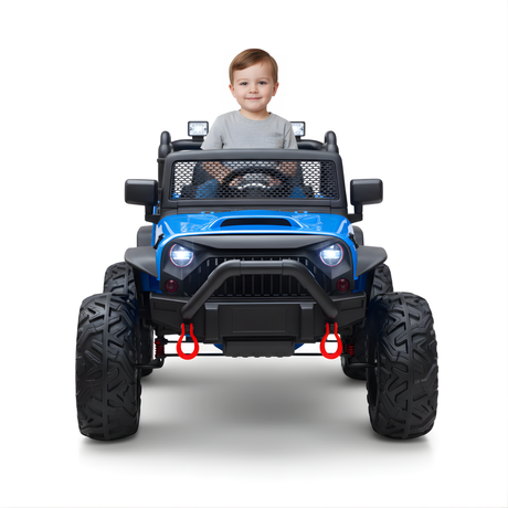 Blue 24V EVA Big Wheels  Upgraded Ride On Truck with Rubber Wheels, Remote