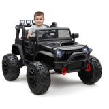 Black 24V EVA Big Wheels  Upgraded Ride On Truck with Rubber Wheels, Remote