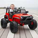 Red 24V EVA Big Wheels Kids 1 Seater Upgraded Ride On Truck with Rubber Wheels, Remote