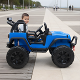 Blue 24V EVA Big Wheels  Upgraded Ride On Truck with Rubber Wheels, Remote