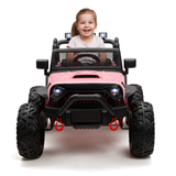 Pink 24V EVA Big Wheels Kids 1 Seater Upgraded Ride On Truck with Rubber Wheels, Remote
