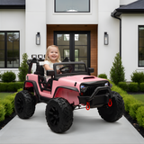 Pink 24V EVA Big Wheels Kids 1 Seater Upgraded Ride On Truck with Rubber Wheels, Remote