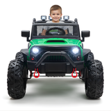 Green 24V EVA Big Wheels Kids 1 Seater Upgraded Ride On Truck with Rubber Wheels, Remote