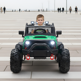 Green 24V EVA Big Wheels Kids 1 Seater Upgraded Ride On Truck with Rubber Wheels, Remote