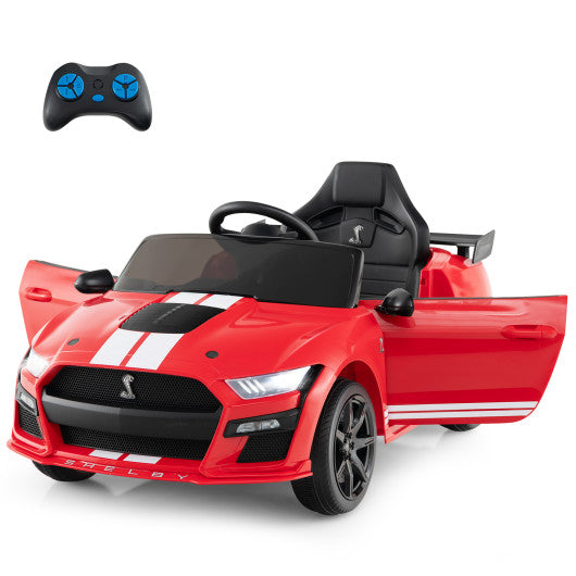 12V Licensed Ford Mustang Shelby GT500 Kids Ride-On Car with LED Lights, Music, Remote