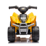 Yellow 6V Kids Mini CAT Themed Ride-On Quad ATV with LED Lights, Sound