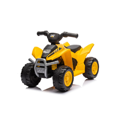Yellow 6V Kids Mini CAT Themed Ride-On Quad ATV with LED Lights, Sound