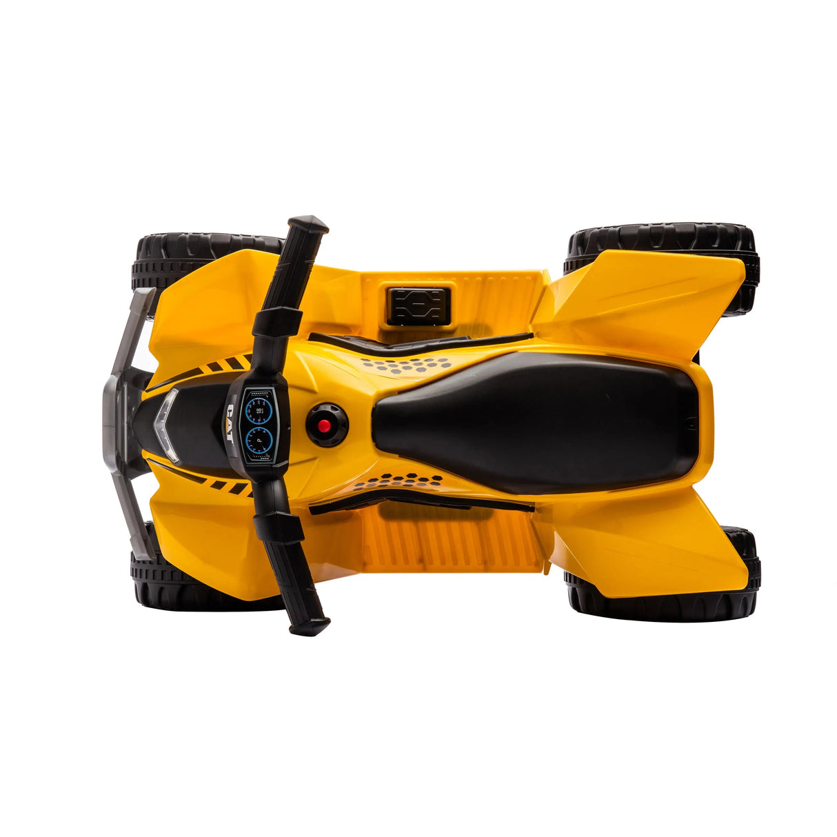 Yellow 6V Kids Mini CAT Themed Ride-On Quad ATV with LED Lights, Sound