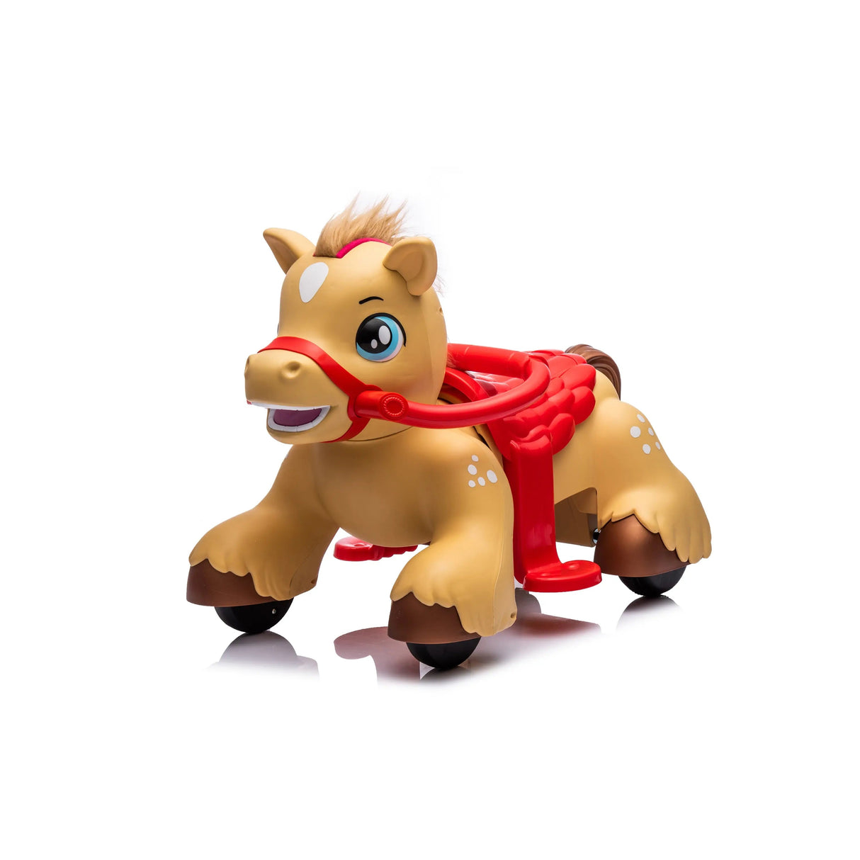 6V Toddlers Interactive 1-Seater Pony Ride-On with Lights, Sound