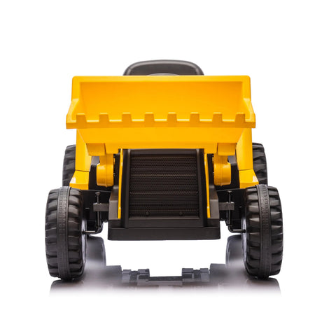 12V CAT Wheel Loader Ride-On with Bucket, LED Lights, Music, Remote