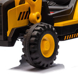 12V CAT Wheel Loader Ride-On with Bucket, LED Lights, Music, Remote