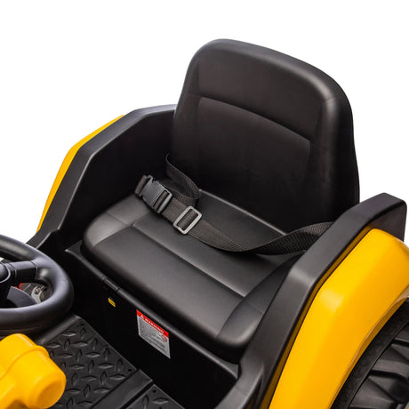 12V CAT Wheel Loader Ride-On with Bucket, LED Lights, Music, Remote