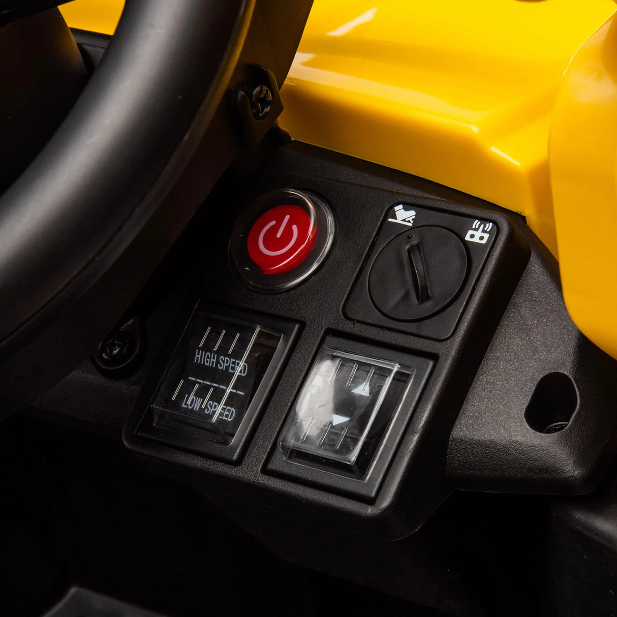 12V CAT Wheel Loader Ride-On with Bucket, LED Lights, Music, Remote