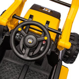 12V CAT Wheel Loader Ride-On with Bucket, LED Lights, Music, Remote