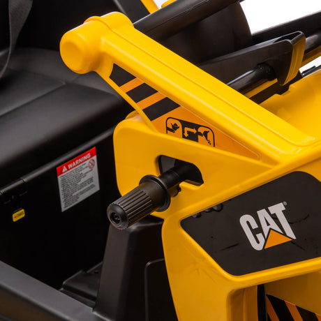 12V CAT Wheel Loader Ride-On with Bucket, LED Lights, Music, Remote