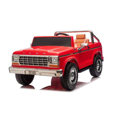 Red 24V Ford 150 Vintage 2-Seater 4X4 AWD Ride-On Truck with EVA Tires, Music, Remote