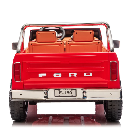 Red 24V Ford 150 Vintage 2-Seater 4X4 AWD Ride-On Truck with EVA Tires, Music, Remote