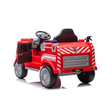 12V 1-Seater Ride-On Fire Truck with EVA Tires, Emergency Lights, Music, Remote