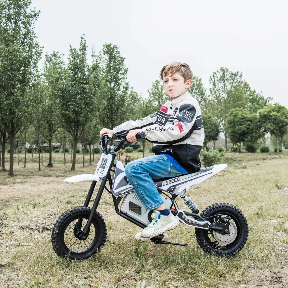36V 350W High Speed Electric Dirt Bike with Brushless Motor for Big Kids with Air-Filled Rubber Tires