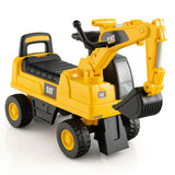 Toddlers CAT Excavator Foot-To-Floor Ride-On with Adjustable Bucket, Storage