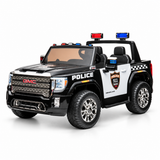 24V GMC Sierra Denali 2-Seater Police Edition Ride-On Truck with EVA Tires, Emergency Siren and Lights, Music, Remote