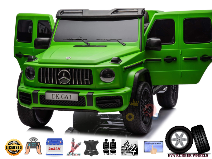 Green Mercedes G63 XXL 24V Kids Ride-On Truck – Platinum Edition with MP4, Dual Batteries, 4WD, EVA Tires & Leather Seats