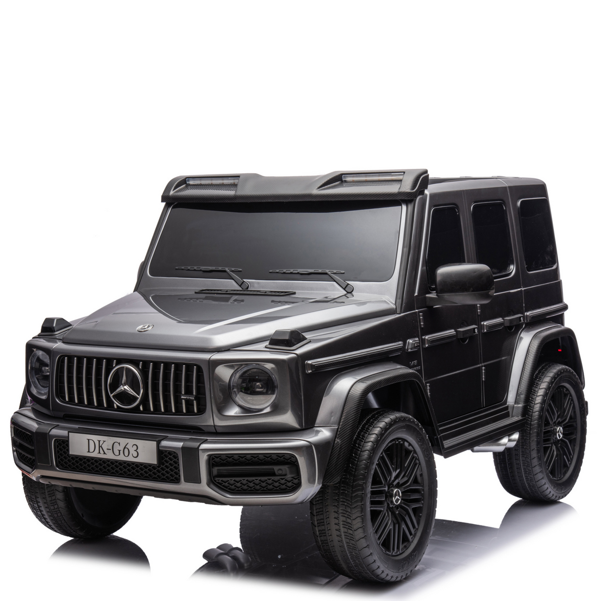 Grey Metallic 2x24V/4WD Platinum XXL Mercedes G63 Ride On Truck with MP4, EVA Wheels & Leather Seats