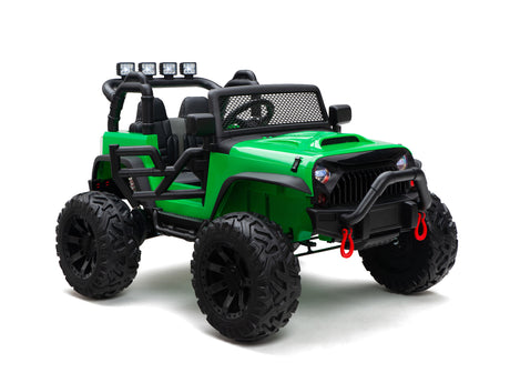 Green 24V EVA Big Wheels Kids 1 Seater Upgraded Ride On Truck with Rubber Wheels, Remote