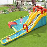 7-in-1 Inflatable Dual Slide Water Park Bounce House With 680W Blower