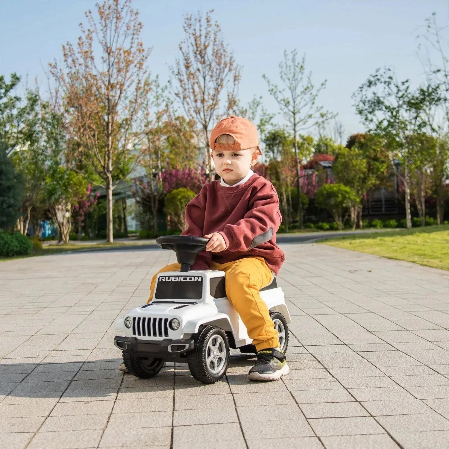 Toddlers Foot-to-Floor Jeep Rubicon Ride-On Truck with Storage, Sound