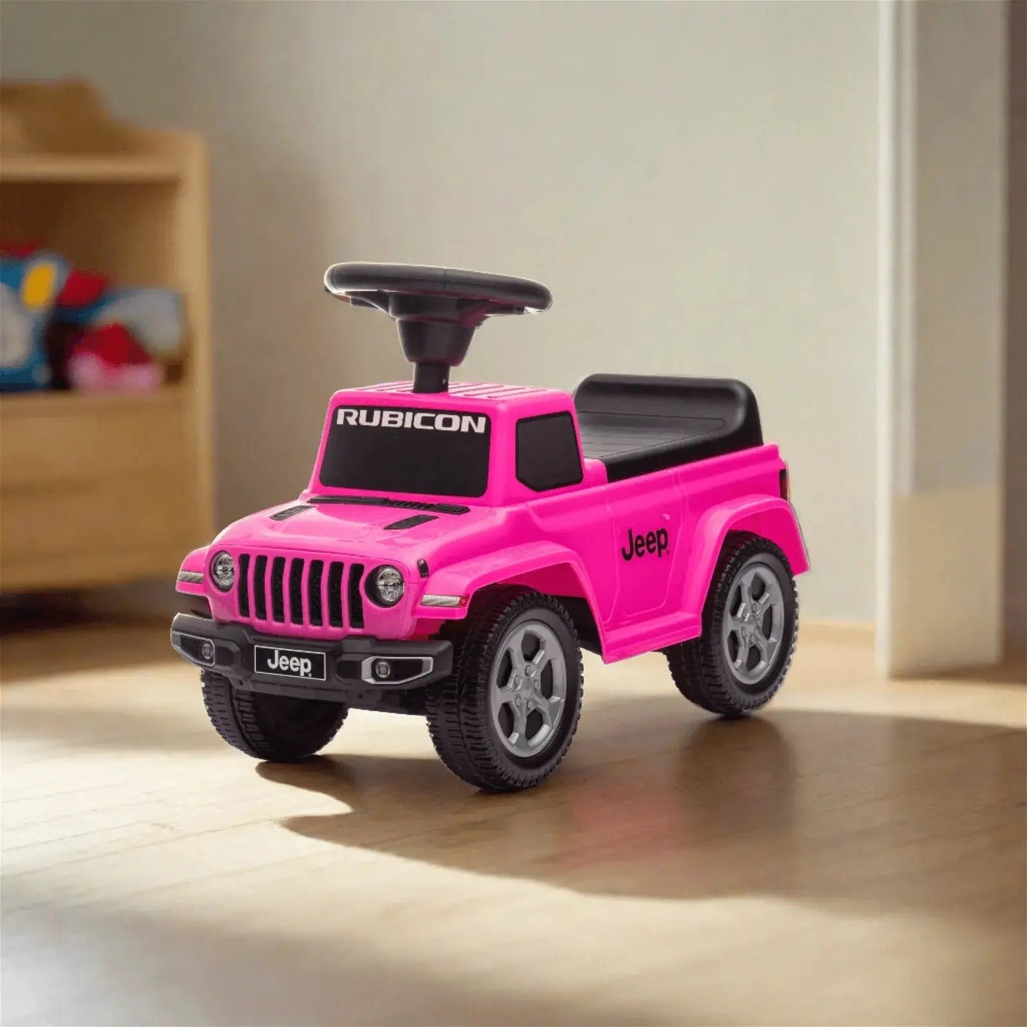 Toddlers Foot-to-Floor Jeep Rubicon Ride-On Truck with Storage, Sound