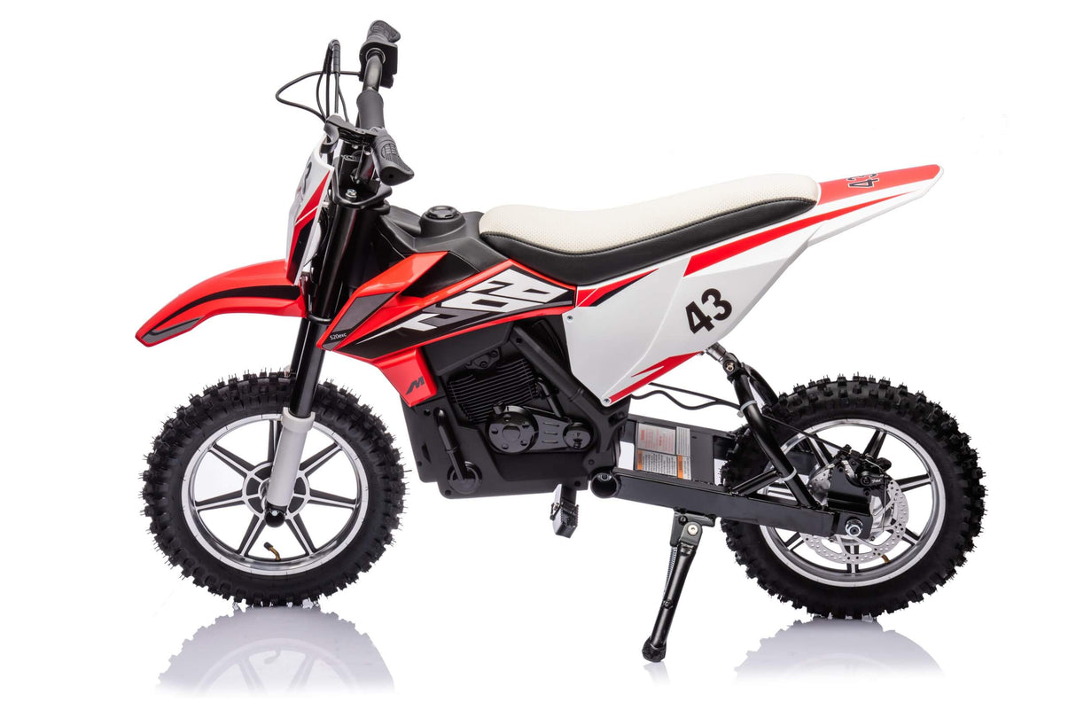 Complete Off-Road SuperMoto Edition: 36V 350W Dirt Bike for Big Kids with up to 15mpH Speed