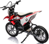 Complete Off-Road SuperMoto Edition: 36V 350W Dirt Bike for Big Kids with up to 15mpH Speed