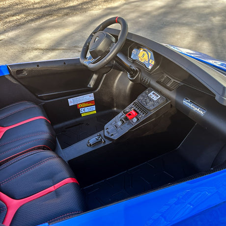Blue 24V/180W Lamborghini SV Limited Edition XXL Ride-On Supercar with Air-Filled Rubber Tires — 9MPH
