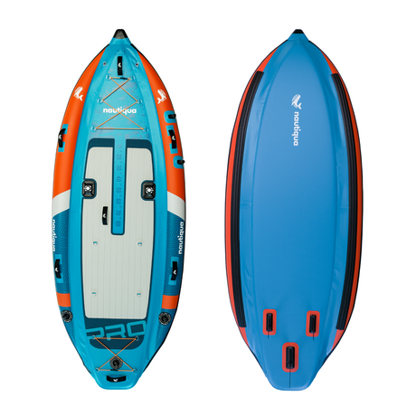 Nautiqua | CAPRI | Deluxe 3 Chamber Fishing Drop-stitch Inflatable Paddleboard | 1 Person | 330 lbs Capacity | Hand Pump & Carry Bag Included