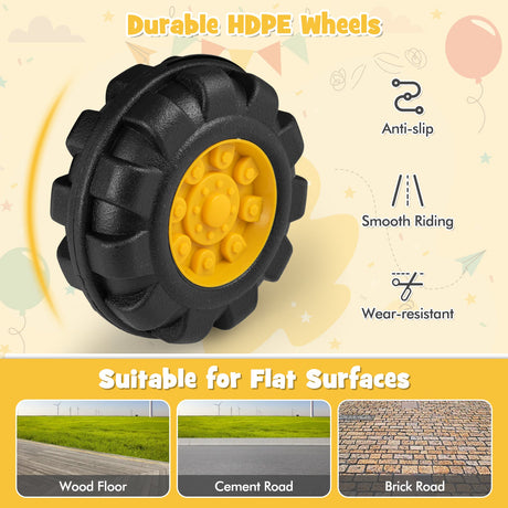 Kids Foot-To-Floor Ride-On Bulldozer with Adjustable Bucket Aged 3+ Years Old