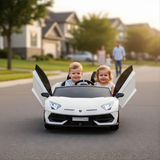 White 24V Lamborghini Aventador SVJ Ultimate Kids' Ride-On Drifting Car