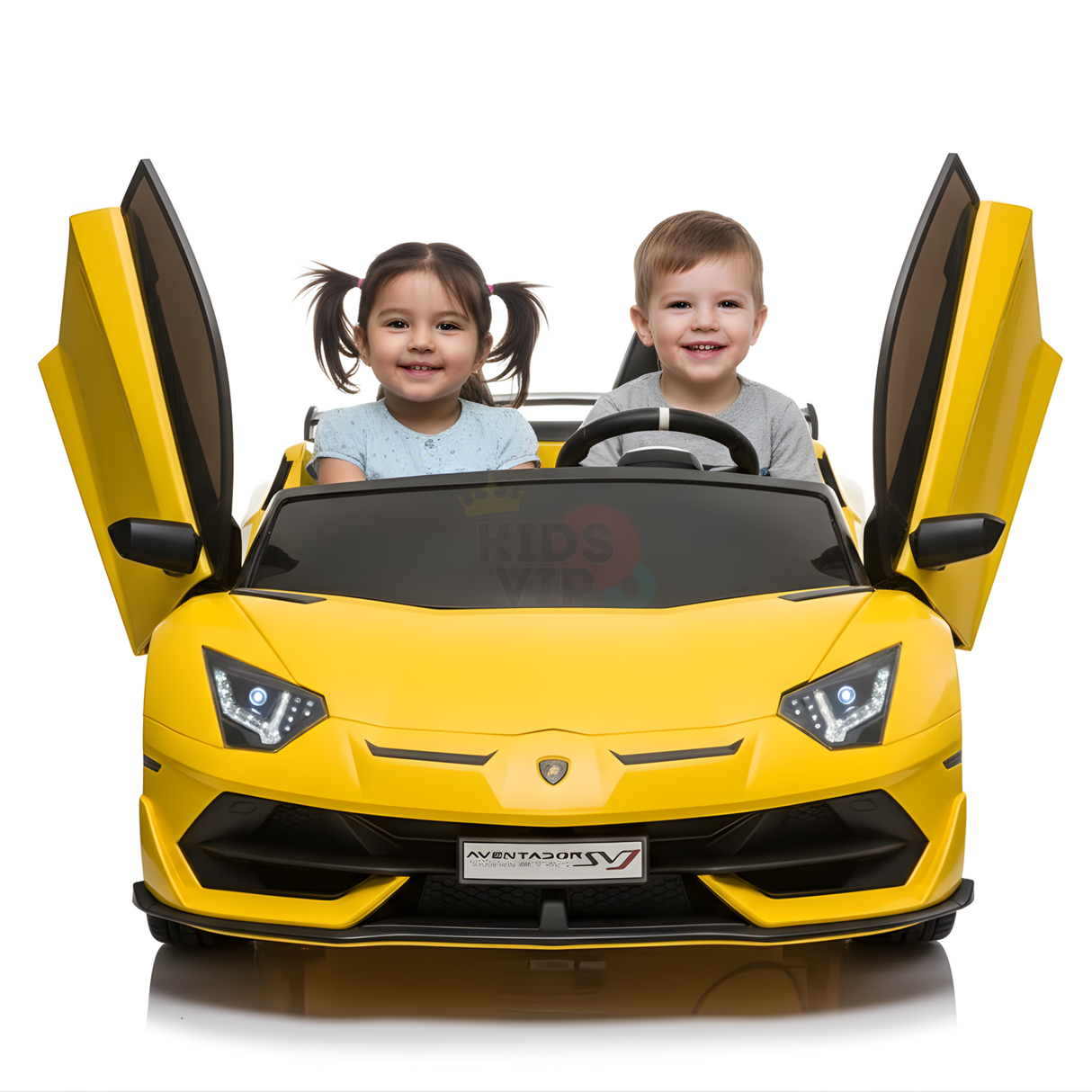 Yellow 24V Lamborghini Aventador SVJ Ultimate Kids' Ride-On Drifting Car