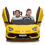 Yellow 24V Lamborghini Aventador SVJ Ultimate Kids' Ride-On Drifting Car