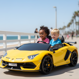 Yellow 24V Lamborghini Aventador SVJ Ultimate Kids' Ride-On Drifting Car