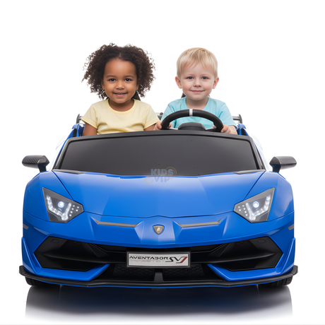 Blue 24V 24V Lamborghini Aventador SVJ Ultimate Kids' Ride-On Drifting Car
