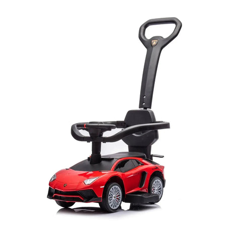 3-In-1 Licensed Lamborghini Aventador Ride-On Push Car with Detachable Parent Handle, Guardrails