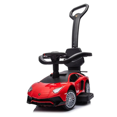 3-In-1 Licensed Lamborghini Aventador Ride-On Push Car with Detachable Parent Handle, Guardrails