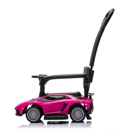 3-In-1 Licensed Lamborghini Aventador Ride-On Push Car with Detachable Parent Handle, Guardrails