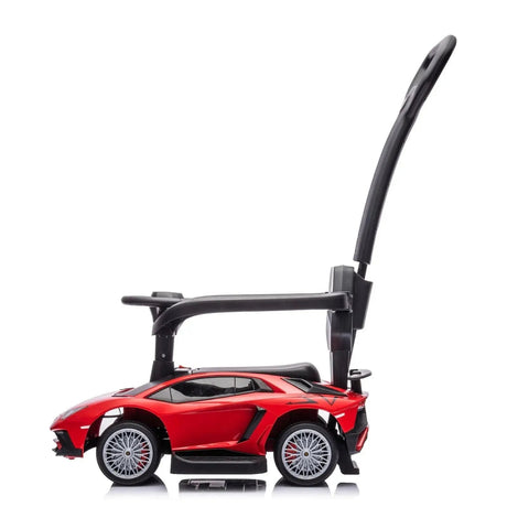 3-In-1 Licensed Lamborghini Aventador Ride-On Push Car with Detachable Parent Handle, Guardrails