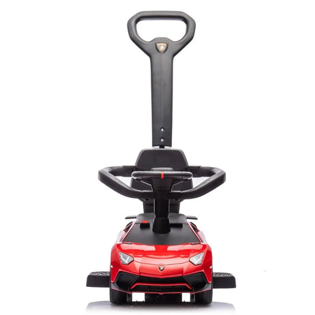 3-In-1 Licensed Lamborghini Aventador Ride-On Push Car with Detachable Parent Handle, Guardrails
