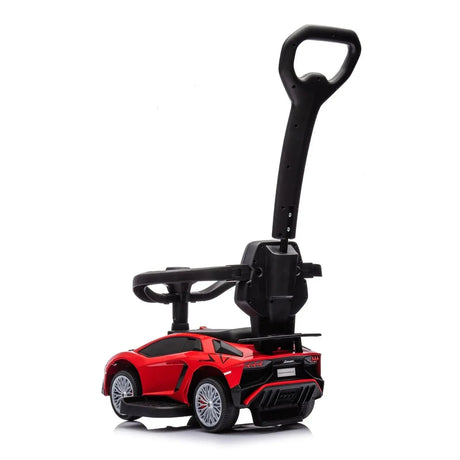 3-In-1 Licensed Lamborghini Aventador Ride-On Push Car with Detachable Parent Handle, Guardrails