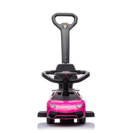 3-In-1 Licensed Lamborghini Aventador Ride-On Push Car with Detachable Parent Handle, Guardrails